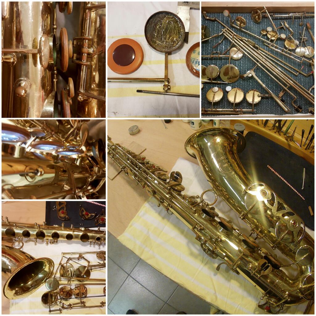 Reparatur an einem Saxophon